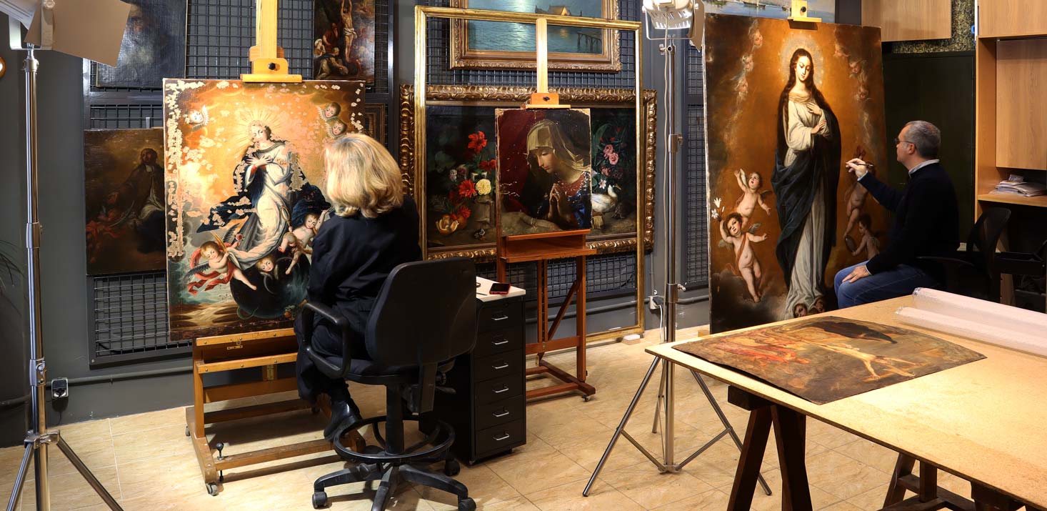 Estudio de restauración de cuadros antiguos en Madrid