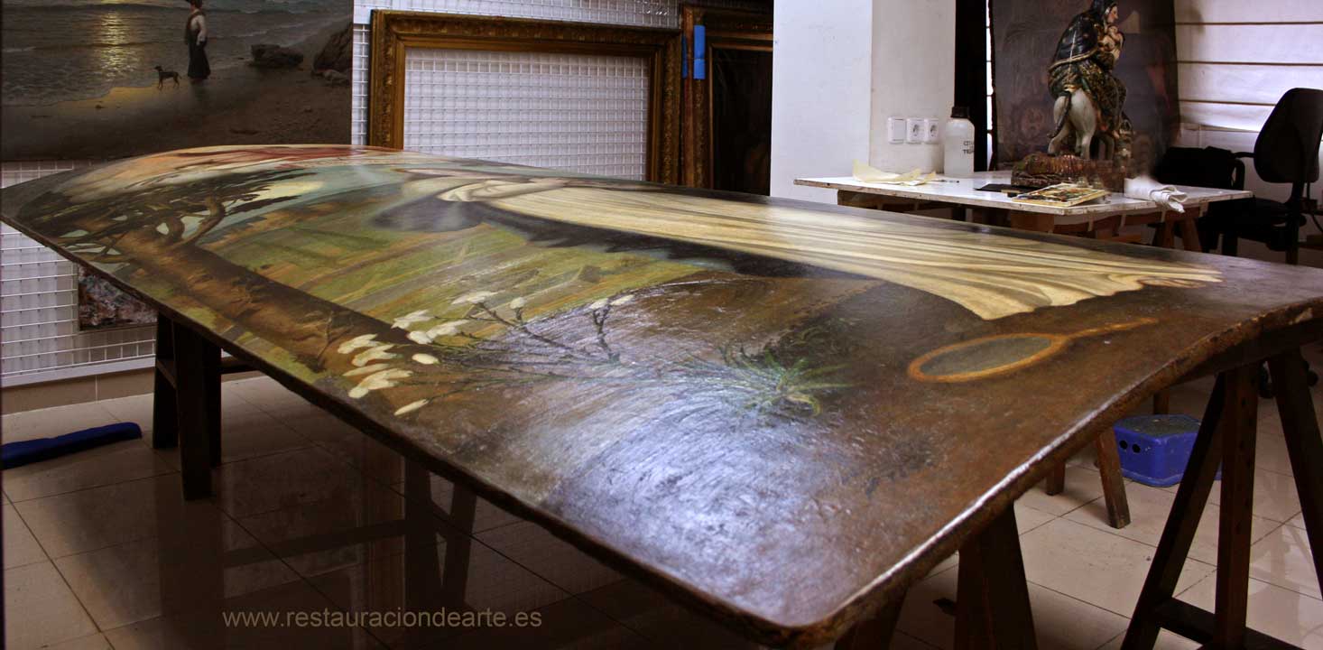 Alabeo de la panel en pintura sobre tabla, Restoring a panel painting